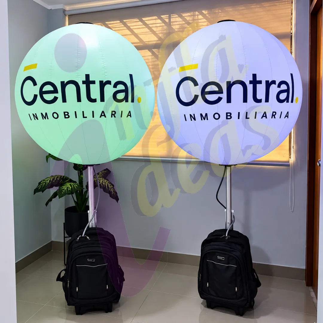 Globo mochila publicitario Central Inmobiliaria