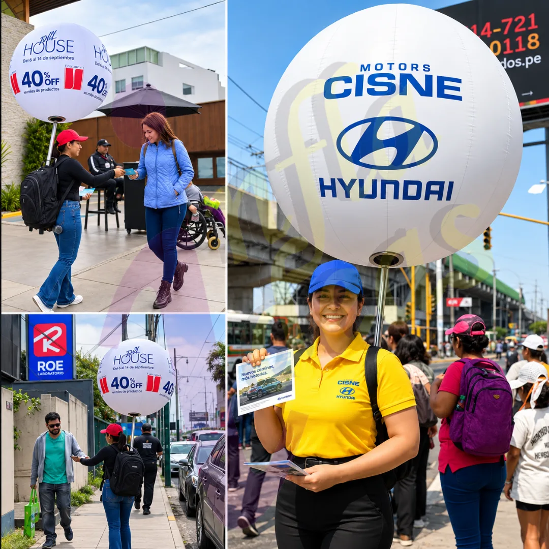 Campañas de globo mochila publicitario en Lima